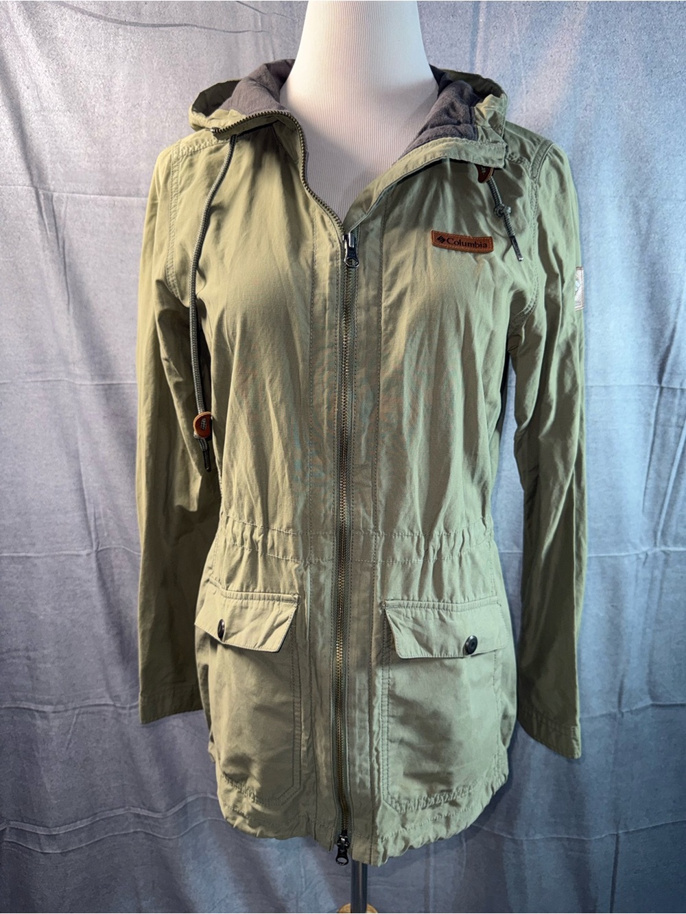 11A-Columbia Women's Olive Hooded Utility Jacket